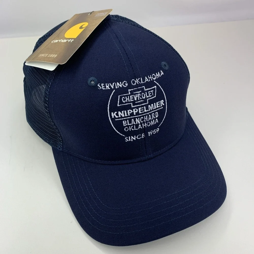 Knippelmier Chevrolet Hat Carhartt Blue Mesh Trucker OSFA Adjustable Snapback